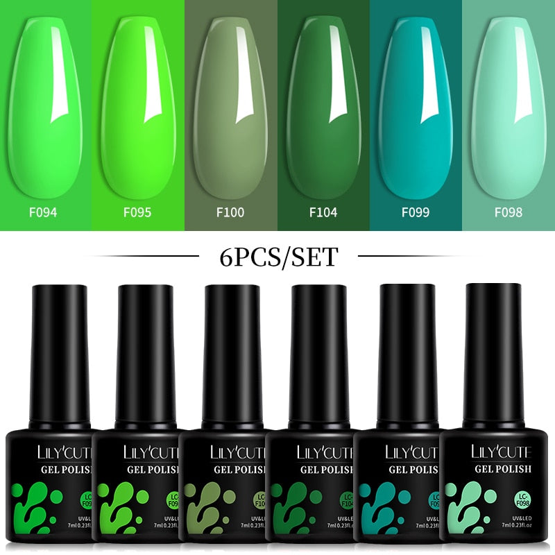 LILYCUTE 6Pcs/Set Macaron Gel Nail Polish Set