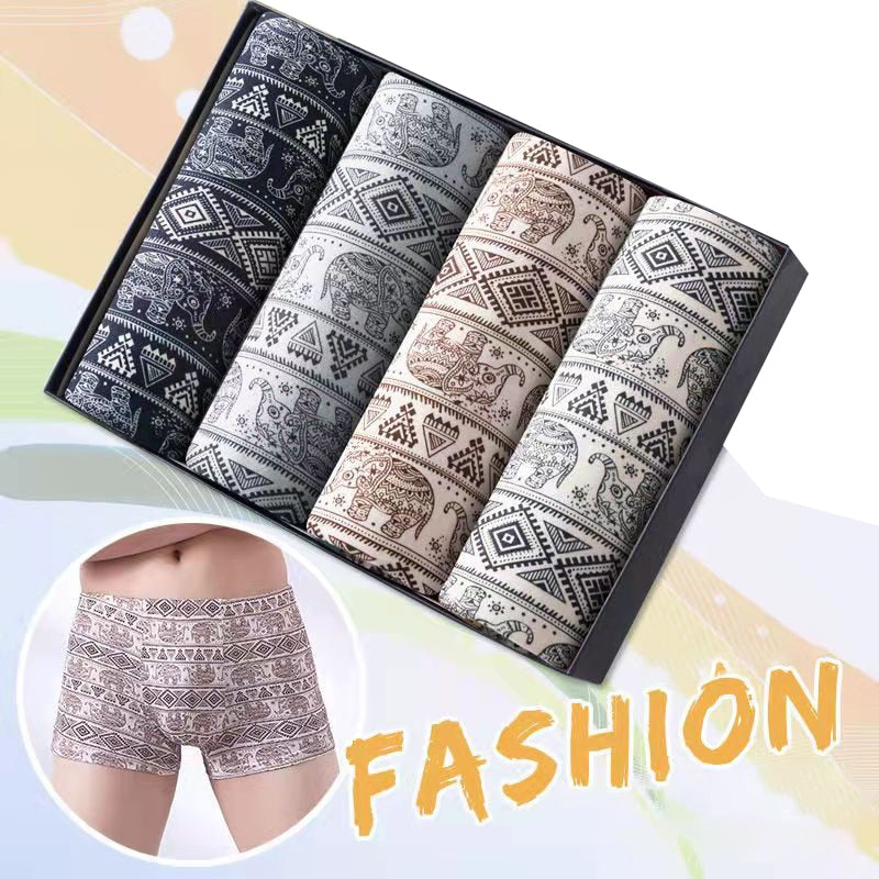 Men's Panties 4pcs/Lot  Male Underpants Man Pack Shorts Boxers Underwear Fashion Sexy Mens Boxer Ultrathin Large Size L-4XL