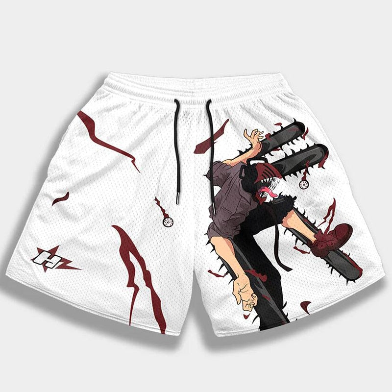 Anime Shorts Men Devil Fruit Manga Sports Shorts to Gym