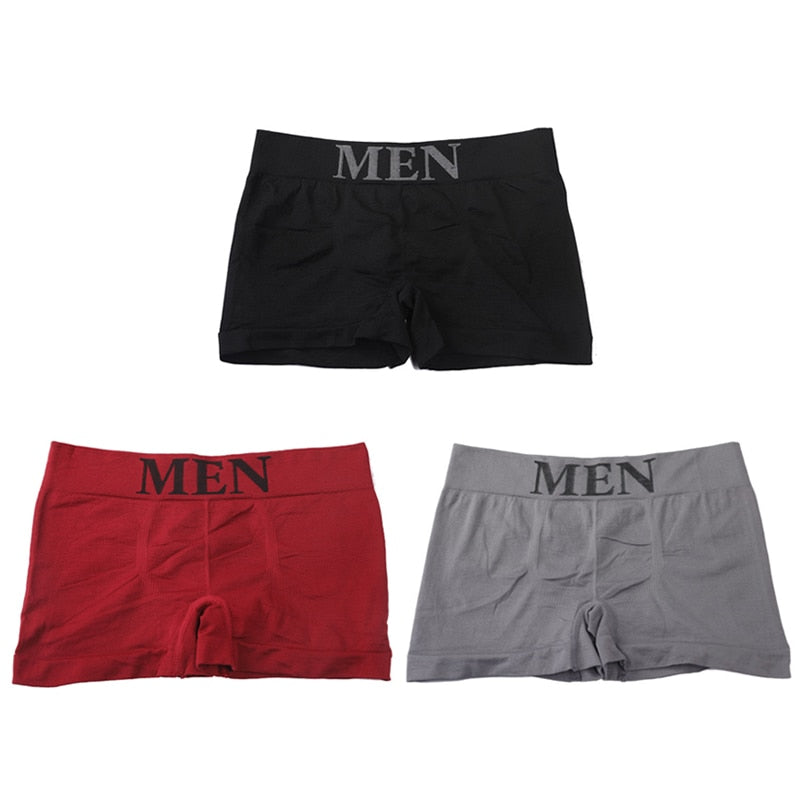 3Pcs/Lot Men's Panties Underwear Boxers Breathable Man Boxer Solid Underpants Comfortable Male Brand Shorts Black Blue Underwear