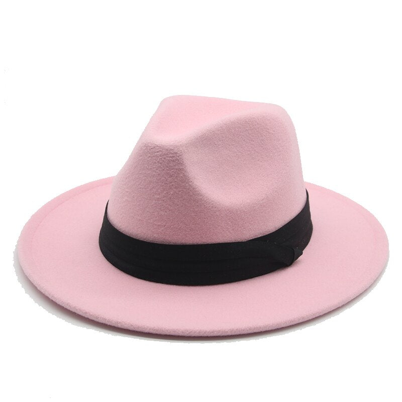 Fedora Hats for Men Hats for Women Winter Hats White Black with Band Belt Wedding Felted Outdoor Women Hats Sombreros De Mujer