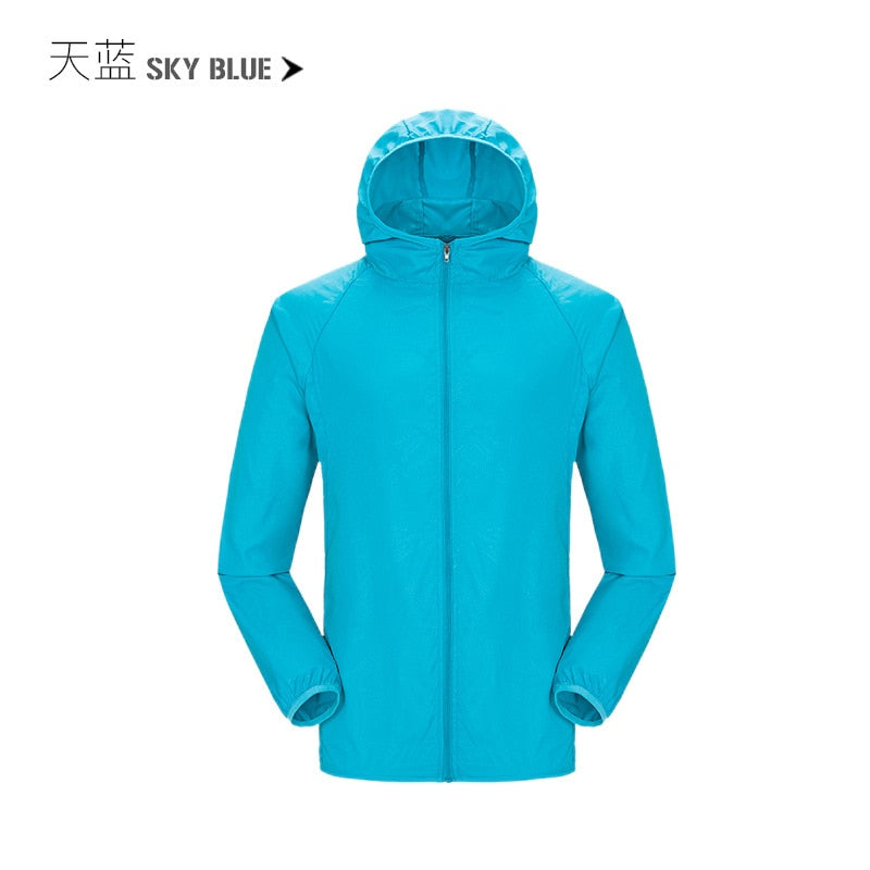 Camping Rain Jacket Men Women Waterproof Sun Protection Clothing Fishing Hunting Clothes Quick Dry Skin Windbreaker With Pocket