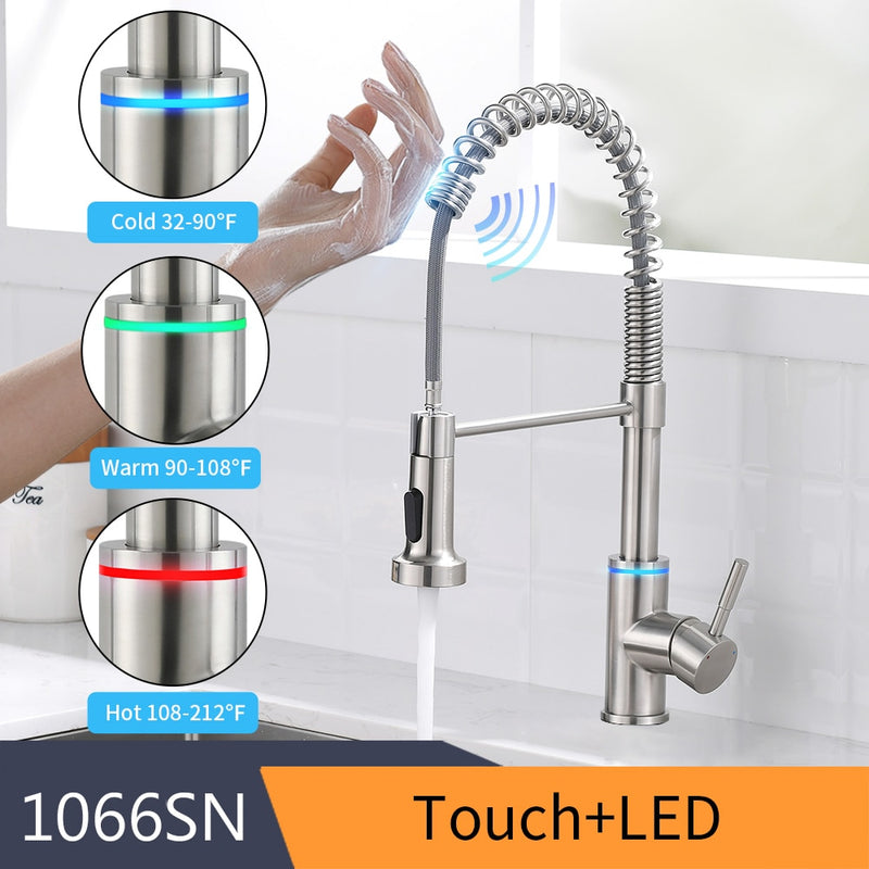 Smart Touch Kitchen Faucets Crane For Sensor Kitchen Water Tap Sink Mixer Rotate Touch Faucet Sensor Water Mixer KH-1005