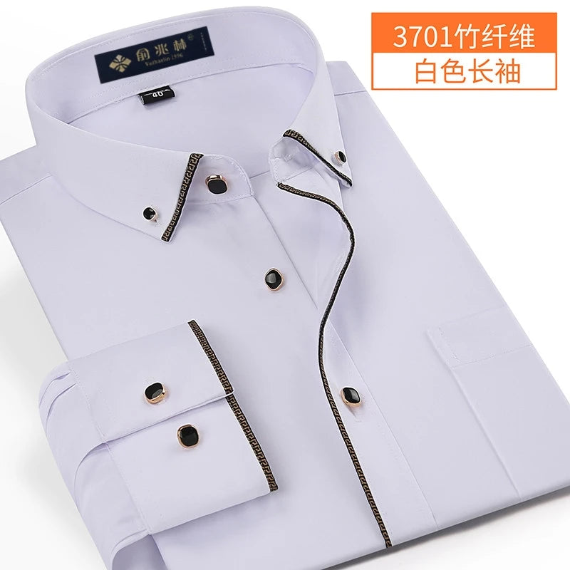 new arrival Spring commercial easy care shirt male oversize long-sleeve fashion formal high quality plus size M-7XL8XL9XL