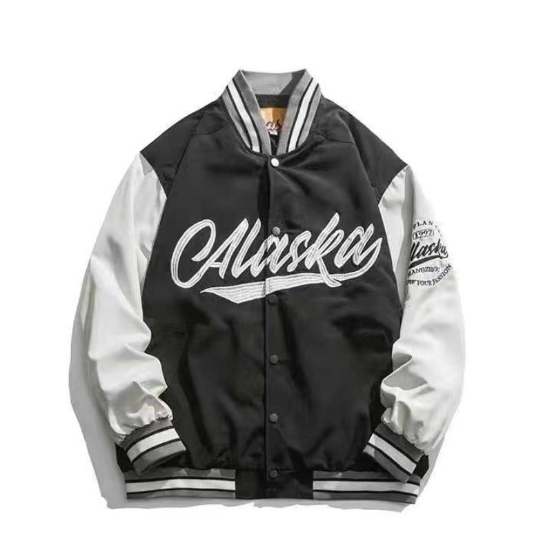 American retro hip-hop Y2K loose men and women thin baseball clothing street racing clothing  jacket