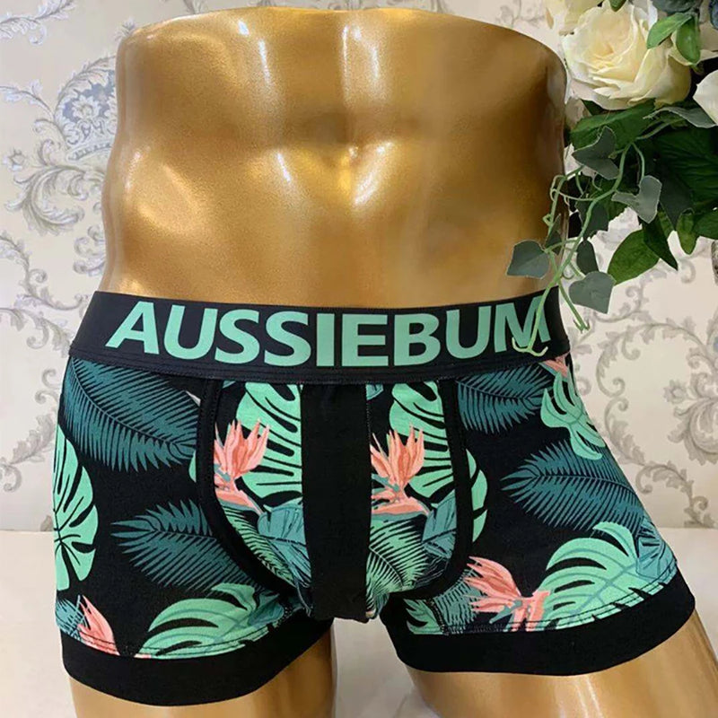 New Arrival Men Underwear Vintage Breathable Cotton Underpants Printed Beach Style Boxer Low Waist Fashion Briefs For Male