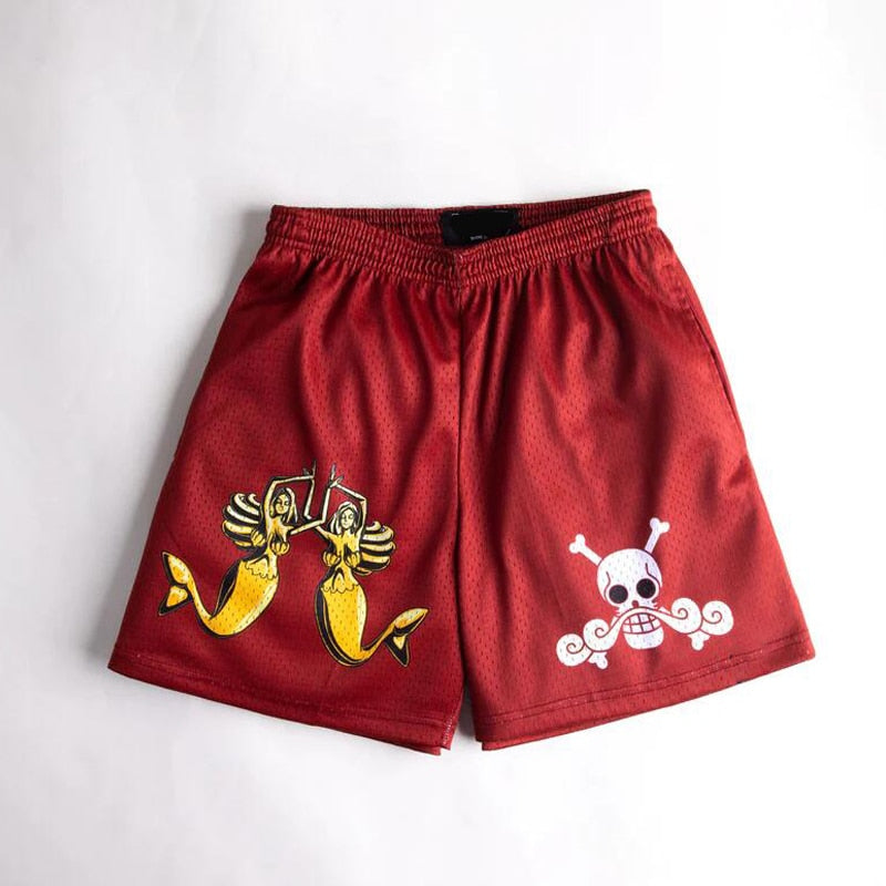 Anime Shorts Men Devil Fruit Manga Sports Shorts to Gym