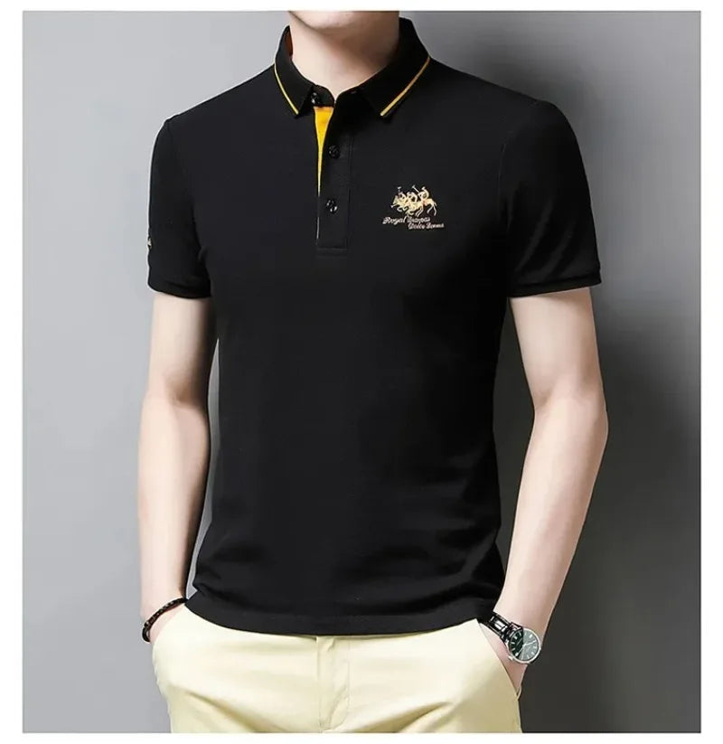 Summer Mens Embroidered Polo Shirts Short Sleeve Shirt Luxury Top Casual Lapel T-shirt Men Breathable Lightweight T Shirt Homme