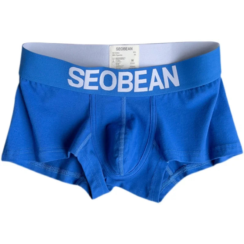 3pcs/lot Men's underwear cotton boxer shorts Summer breathable Japanese style solid color U bag Comfortable youth