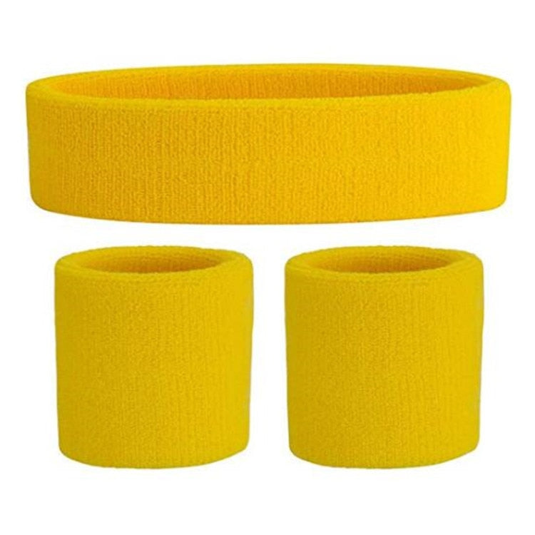 3PCs/set Mens Sports Headband Sweatband Stretch Elastic Outdoor Sport Sweat Headband Wristband Women Gym Running Tennis Headwrap