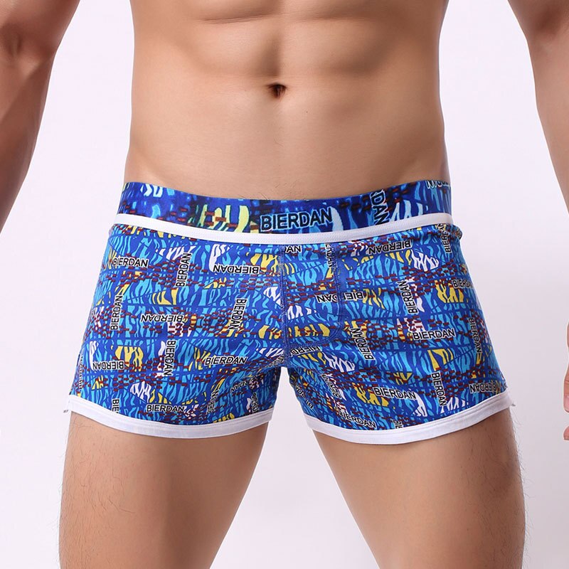 New Mens Shorts Cotton Men Homewear Flower Print Cuecas Underpants for Gay Plus Size Breathable Sexy Shorts Mens Fashion Shorts