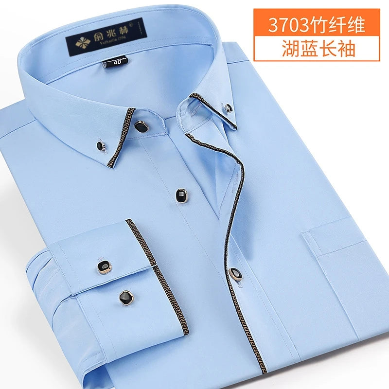 new arrival Spring commercial easy care shirt male oversize long-sleeve fashion formal high quality plus size M-7XL8XL9XL