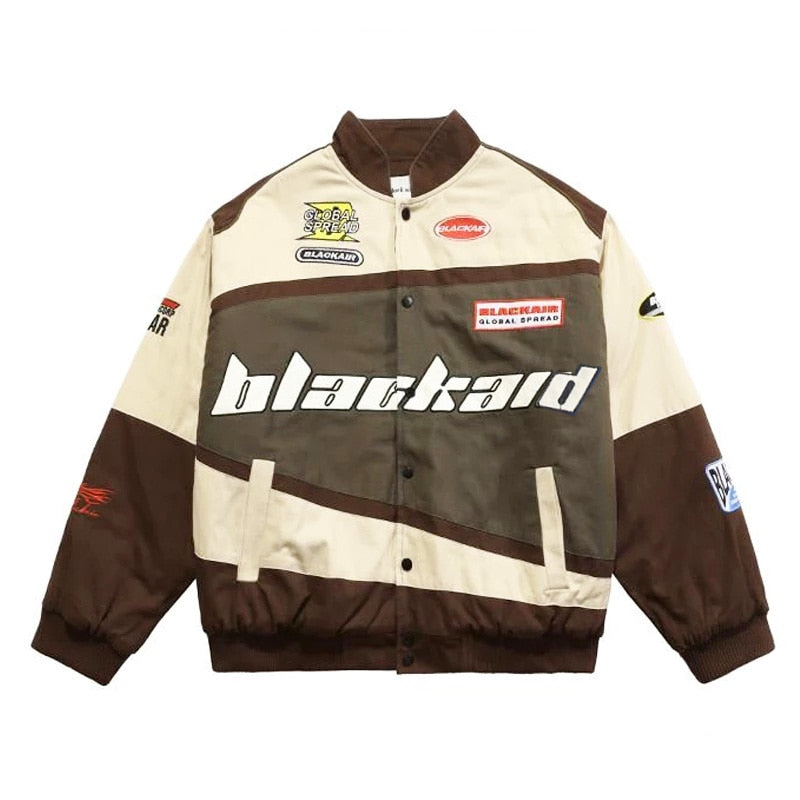 American retro hip-hop Y2K loose men and women thin baseball clothing street racing clothing  jacket