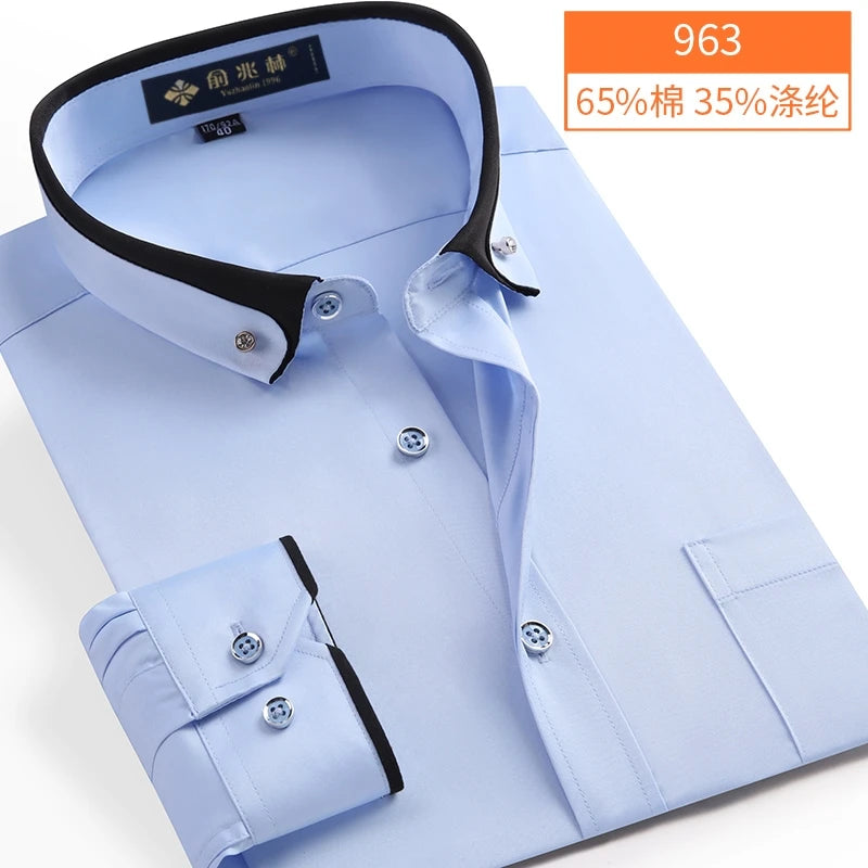 new arrival Spring commercial easy care shirt male oversize long-sleeve fashion formal high quality plus size M-7XL8XL9XL