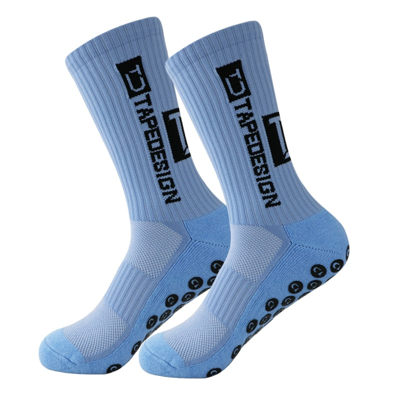 New ANTI SLIP Football Socks Mid Calf Non Slip Soccer Cycling Sports Socks  Mens