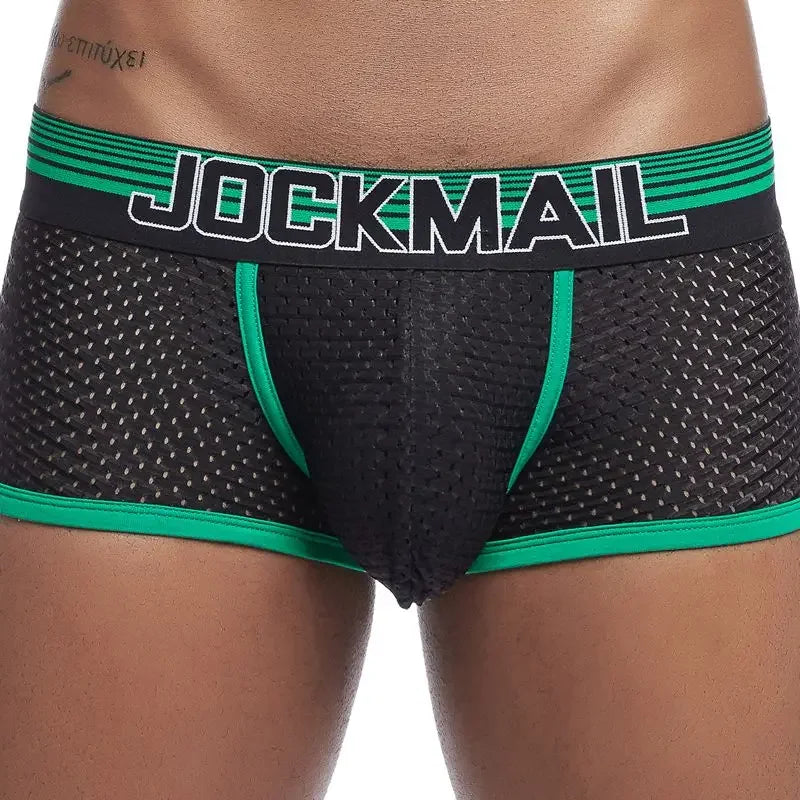 JOCKMAIL Sexy Men's Cotton Panties Boxer Male Underwear Solid Men's Shorts Breathable Underwear Striped Boxer shorts  men boxer