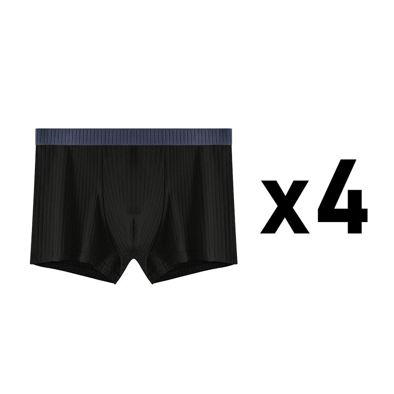 4 Pcs/Lot Men's Cotton Character Stripe Boxer