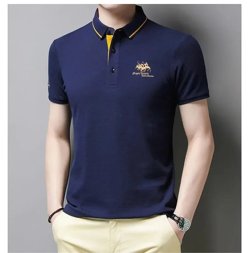 Summer Mens Embroidered Polo Shirts Short Sleeve Shirt Luxury Top Casual Lapel T-shirt Men Breathable Lightweight T Shirt Homme