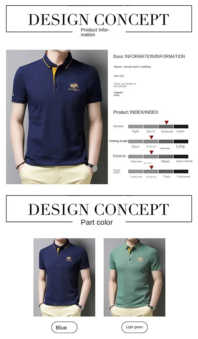 Summer Mens Embroidered Polo Shirts Short Sleeve Shirt Luxury Top Casual Lapel T-shirt Men Breathable Lightweight T Shirt Homme