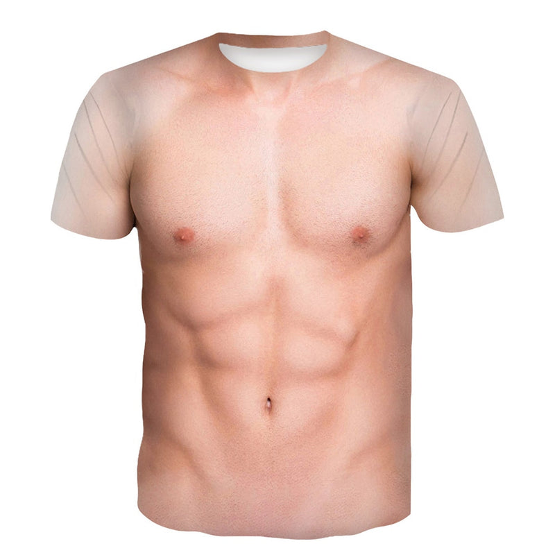 Men's Fashion Funny Muscular Men T-Shirt 3D Printing