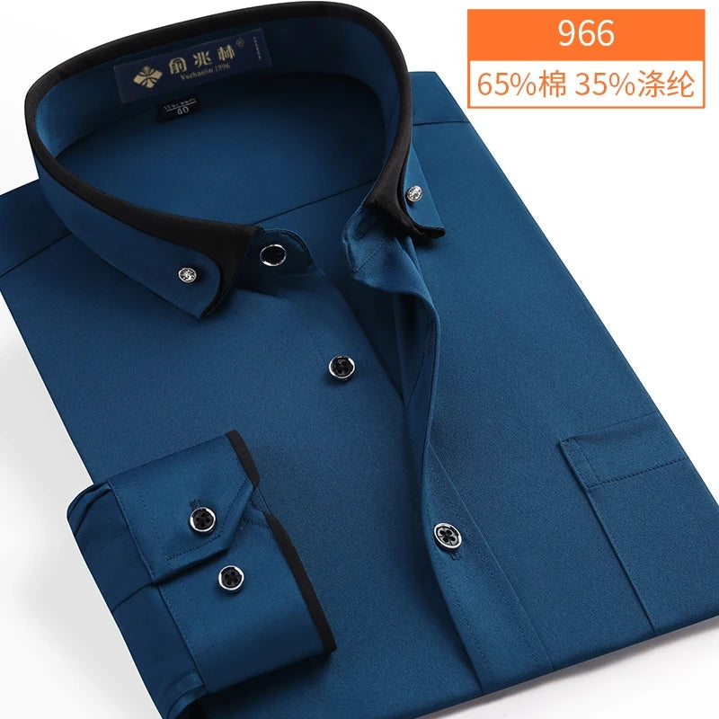 new arrival Spring commercial easy care shirt male oversize long-sleeve fashion formal high quality plus size M-7XL8XL9XL