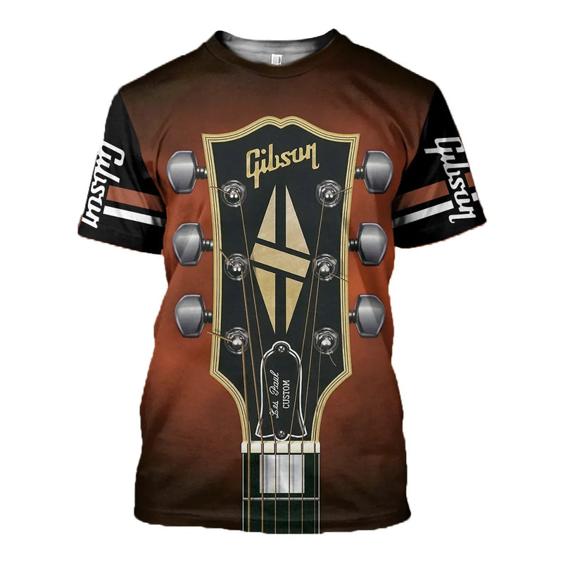 Jazz Men's T-Shirt 3D Print Sax Guitar Clarinet T Shirt Classic