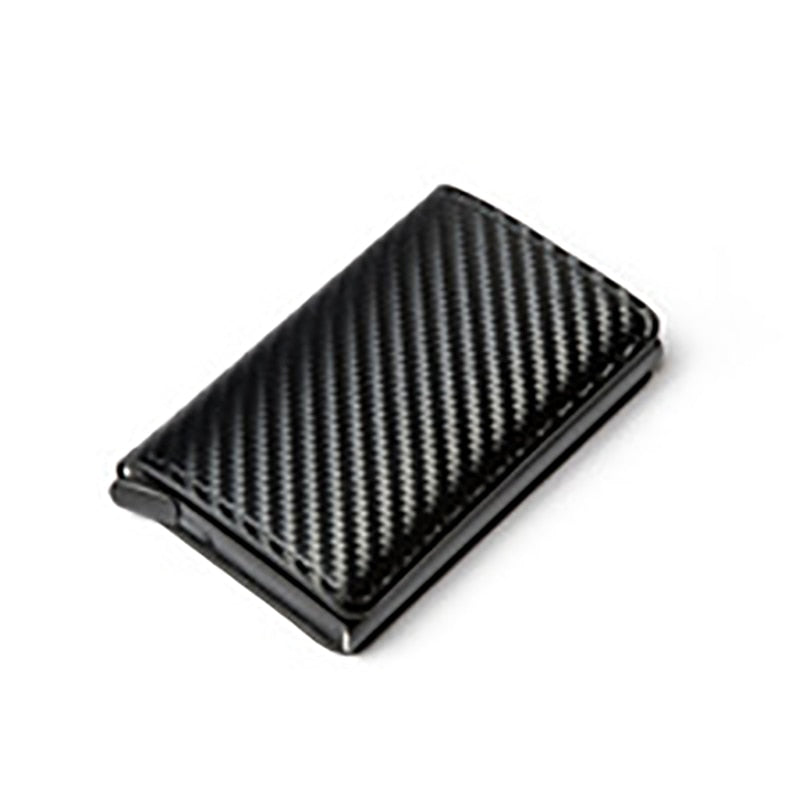 Customized Name Credit Card Holder Men Woman Smart Wallet RFID Cardholder Carbon Fiber Leather Wallet Money Clip Purse Card Case