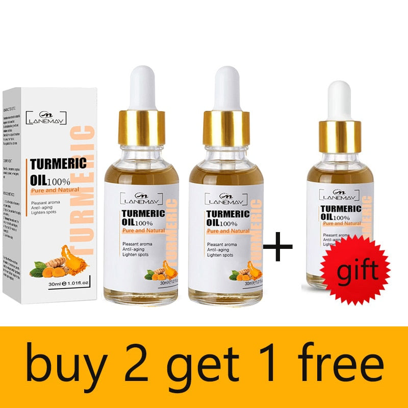 Turmeric Freckle Whitening Serum Fade Dark Spot Removal Pigment Melanin Correcting Facial Essence Beauty Face Skin Care 30ml