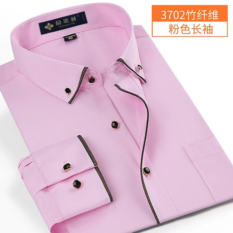 new arrival Spring commercial easy care shirt male oversize long-sleeve fashion formal high quality plus size M-7XL8XL9XL