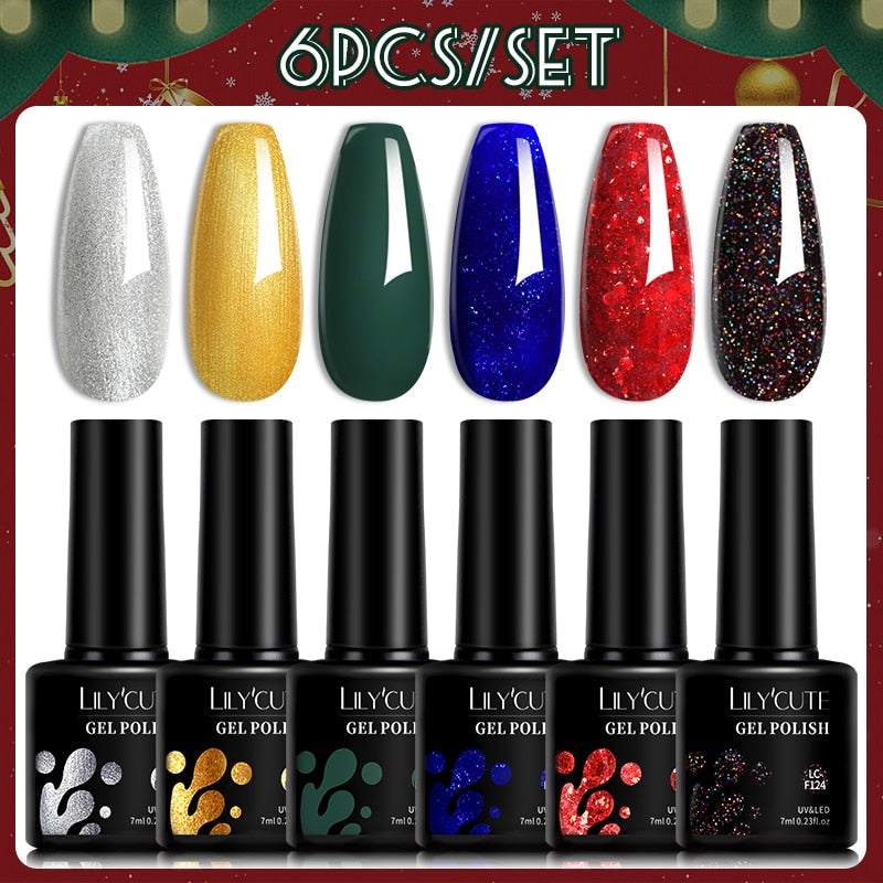 LILYCUTE 6Pcs/Set Macaron Gel Nail Polish Set