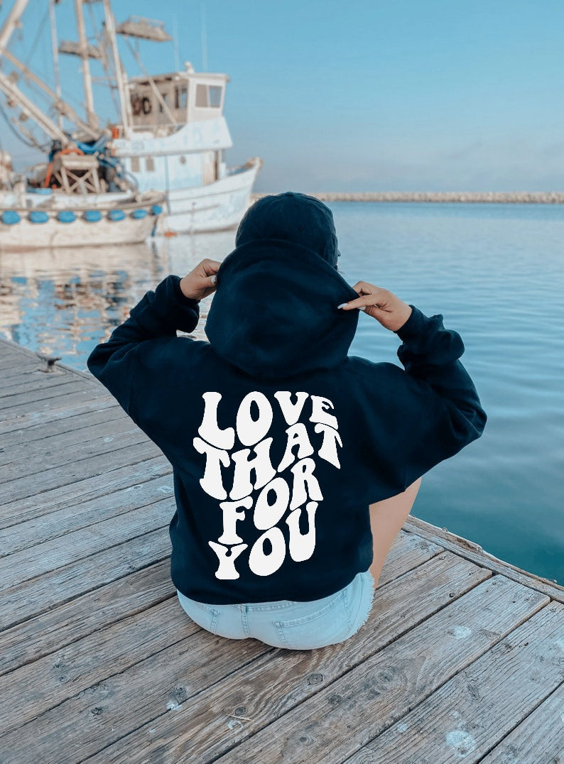 Oversized Hoodie Women 2022 Words On Back Hoodie