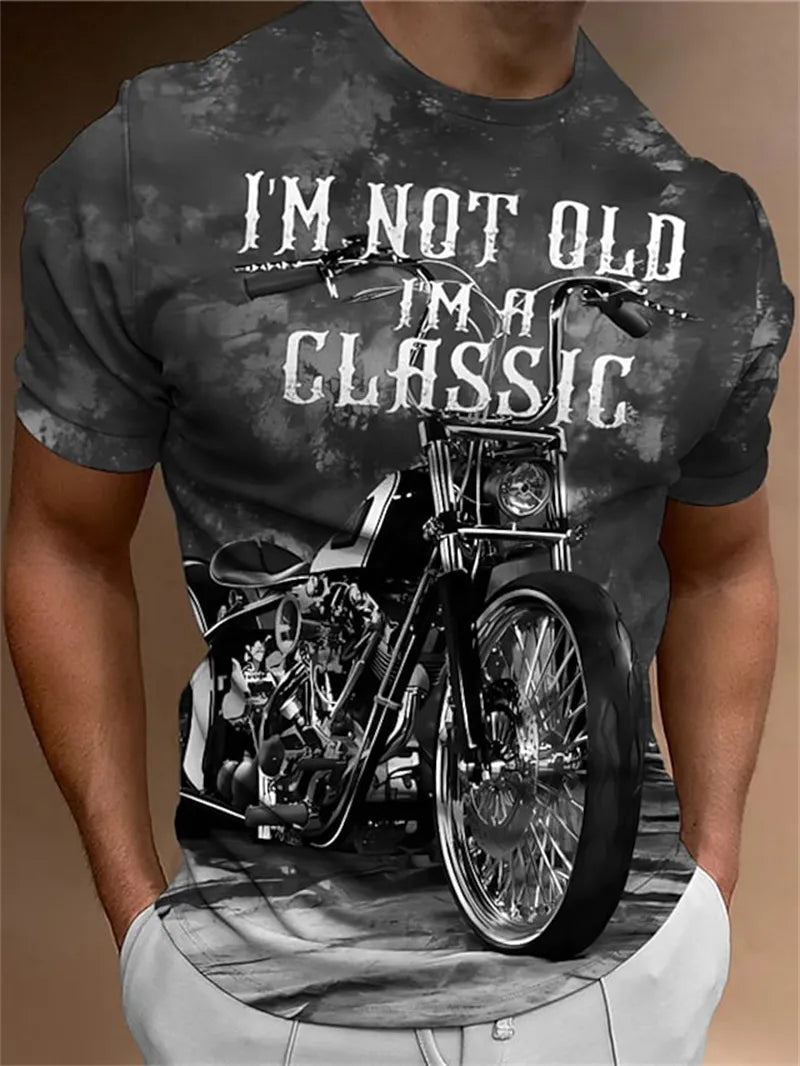 Motorcycle T-shirt Men 3D Print Short Sleeve