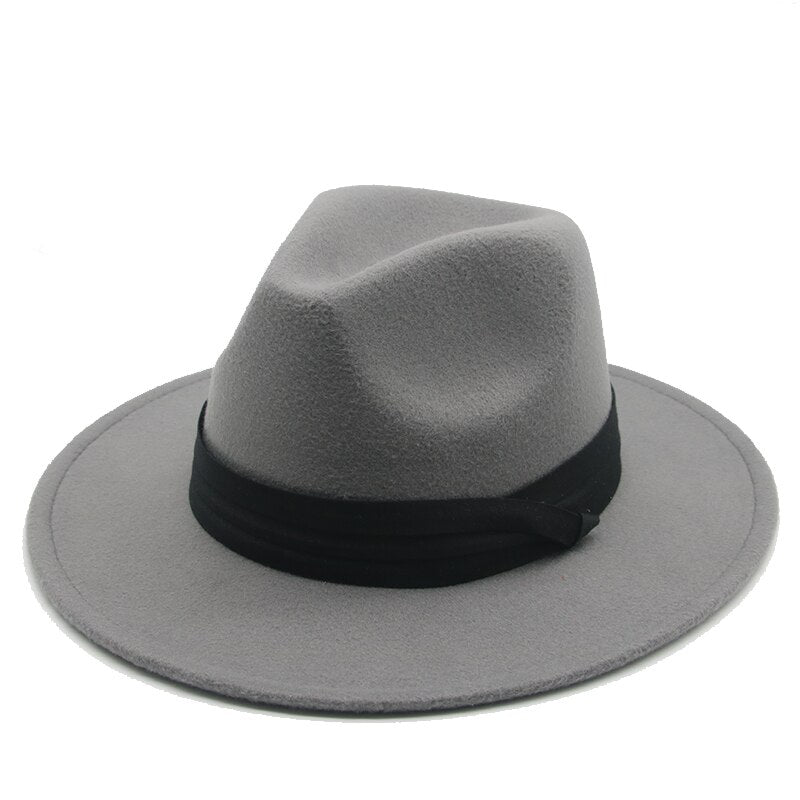 Fedora Hats for Men Hats for Women Winter Hats White Black with Band Belt Wedding Felted Outdoor Women Hats Sombreros De Mujer