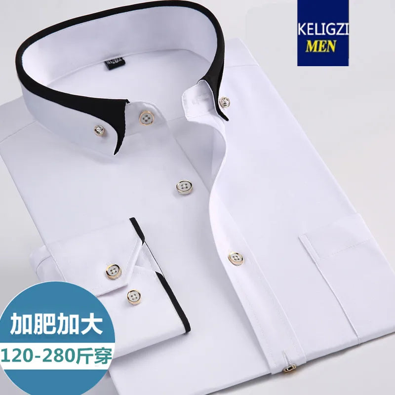 new arrival Spring commercial easy care shirt male oversize long-sleeve fashion formal high quality plus size M-7XL8XL9XL