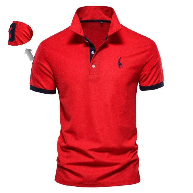 AIOPESON Embroidery 35% Cotton Polo Shirts for Men Casual Solid