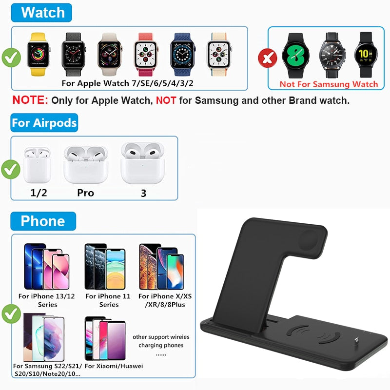 15W Fast Wireless Charger Stand For iPhone  Apple