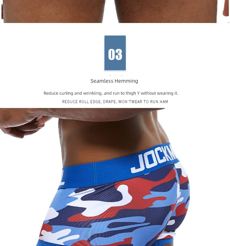 One Pack Military Fans Men's Underwear Men's Boxers Camouflage Ice Silk Boxers Shorts Trendy Men's Underpants