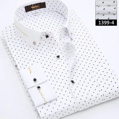 2023 Men's Diamond Button Collar Groom Wedding Formal Shirt Korean Man Business Casual Slim Iron-Free Red Long Sleeve Shirts