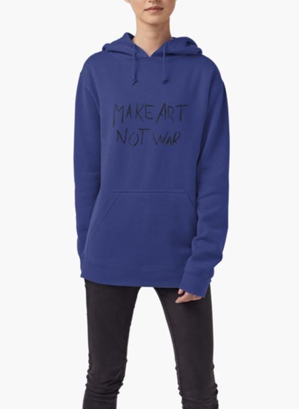 Make Art Not War HOODIE BLUE