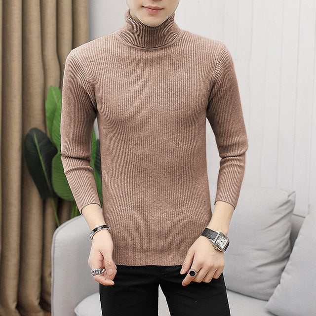 2022 Autumn and Winter  Men's Turtleneck Sweater Male  Version Casual All-match Knitted  Sweater