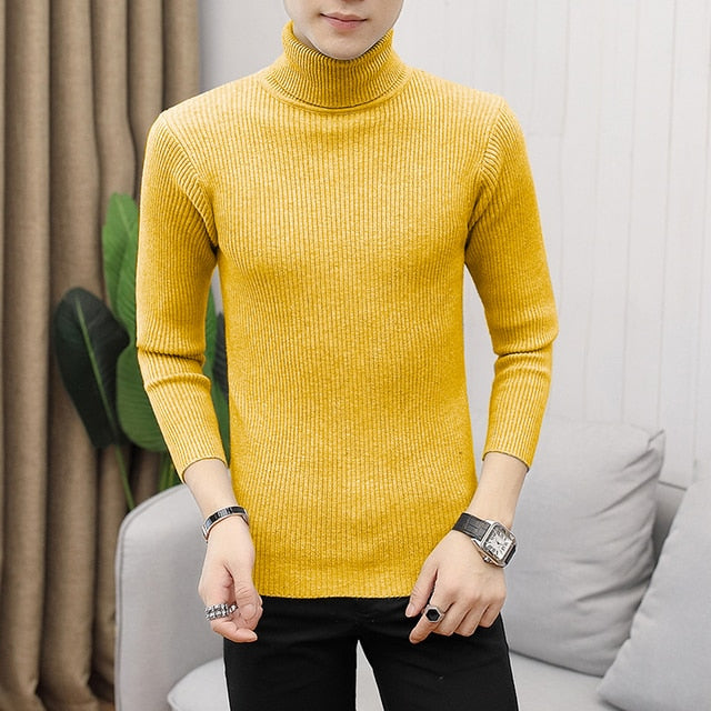 2022 Autumn and Winter  Men's Turtleneck Sweater Male  Version Casual All-match Knitted  Sweater