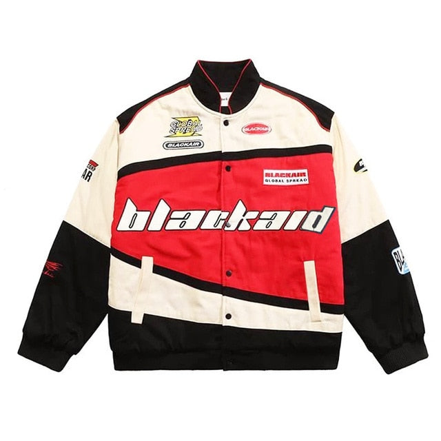 American retro hip-hop Y2K loose men and women thin baseball clothing street racing clothing  jacket