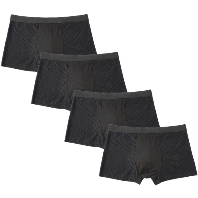 4pcs/Lot Men's Panties Male Underpants Man Pack Shorts Boxers Underwear Slip Homme Calzoncillos Bamboo Hole Large Size 5XL6XL7XL