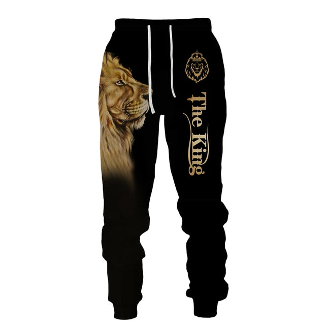 Autumn and Winter Men's Tracksuit 3D The Lion Print Zipper Hoodies Sweatshirts Pants Sets Casual Mens Clothing Women's Tracksuit