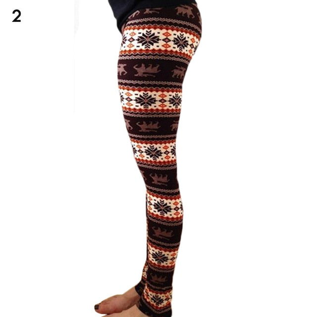 Christmas Women's HOT Leggings Pants Print High Waist Leggings Happy Christmas Party Long Pants 18 Color Ladies Xmas Trousers