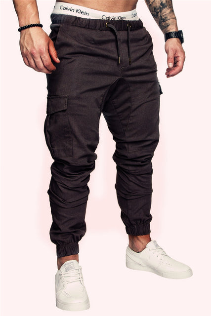 Solid Multi-pocket  pants