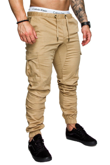 Solid Multi-pocket  pants