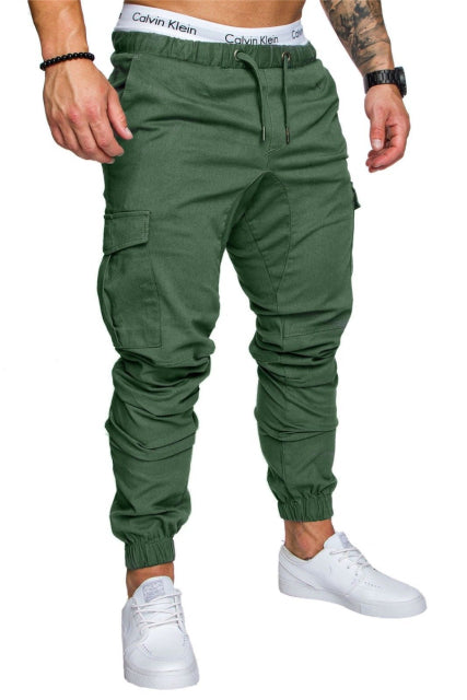 Solid Multi-pocket  pants