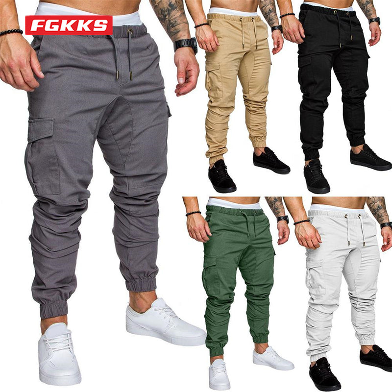 Solid Multi-pocket  pants