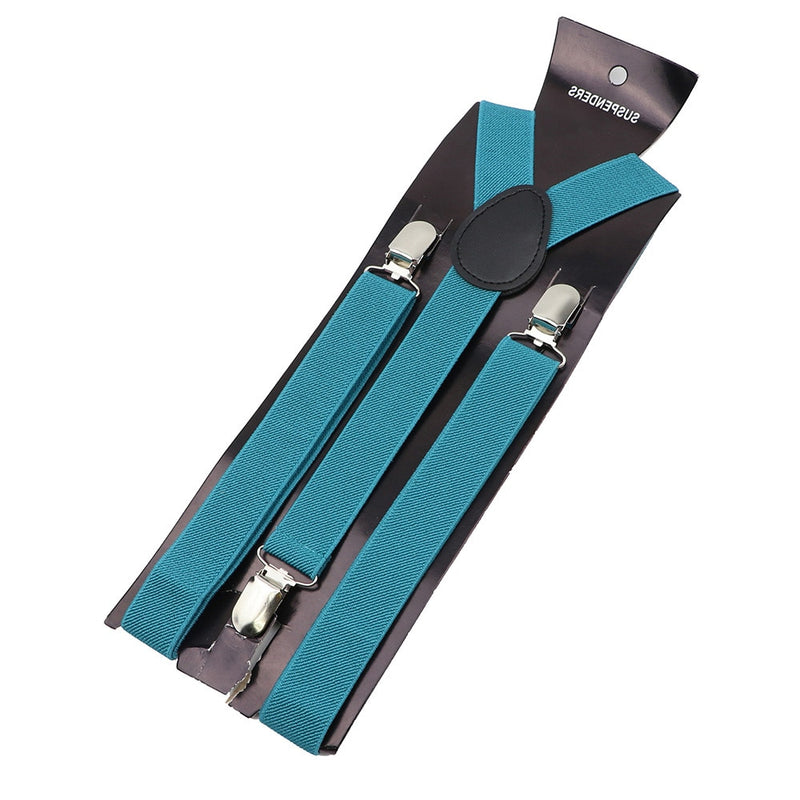 Solid Color Unisex Suspenders Clip-on Buckle Men Straps Adjustable Elastic Y-Back Braces For Wedding Suit Skirt Accessories Gift